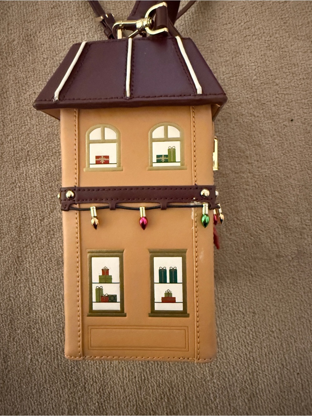 kate spade Tan & Burgundy Holiday Toy Shop Crossbody - Picture 5 of 8